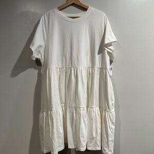 Old Navy Cream Tiered Dress